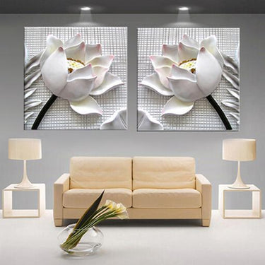 Art Painting Lotus Flower Wall Poster - 2 Picture Combination-Your Soul Place